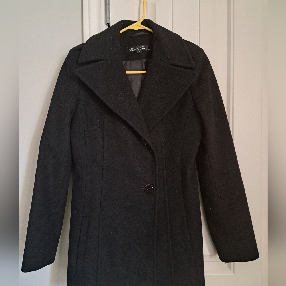 Ladies KENNETH COLE wool single breasted jacket peacoat navy blue coastal size 6 - Picture 12 of 12